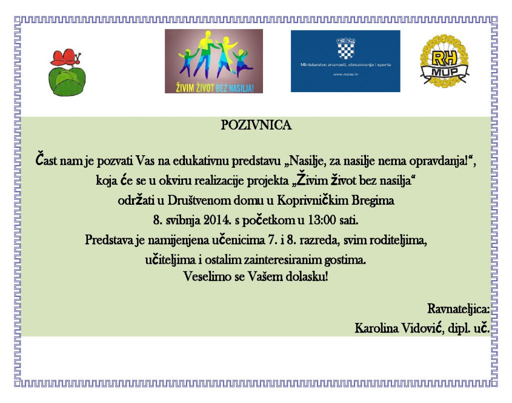 Pozivnica za web zivim zivot bez nasilja